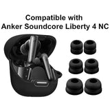 Compatible With Soundcore Liberty 4 Nc Case Ear Tips Set, Silicone Rubber Cover 3 Pairs Double Flange Eartips Buds And Carabiner Accessories Kit For Liberty 4 Nc 2023 Black