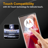 3 Pack Tempered Glass Screen Protector For Motorola Moto G85/Moto Edge 50 Fusion, Anti-Fingerprint, 9H Hardness, Scratch Resistant, 3D Curved Tempered Glass Film, Hd Clear