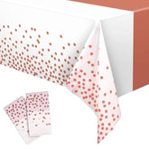 Rose Gold Party Table Covers Tablecloth For Bride/New Years Eve/Ceremony/Birthdays/Bachelorette Party Decorations Rectangle Tablecover 54'' X 108'' - 2 Packs