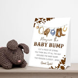 Baby Shower Games Measure The Baby Bump Sign, How Big Is Mommy'S Belly Party Favors Supplies, 5X7 Inch Kraft Standing Sign And 50 Guessing Cards, Cowboy
