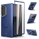 Magnetic For Samsung Galaxy Z Fold 7 Case, Built-In Cover Screen Protector Hinge Protection Stand, Compatible With Magsafe, Full Protection Phone Case With Magnets For Z Fold7 - Blue
