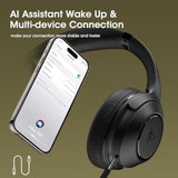 Bluetooth Headphones Over Ear Wireless Headphone, 70H Playtime And 3Eq Modes With Mic, Hifi Stereo Sound, Deep Bass, Memory Foam Cups, For Phone Pc Travel Home Office