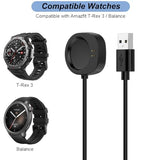 Charger for Amazfit Watch Balance 2/T-Rex 3 Pro/Helio Strap/Active 3/Active Max, Replacement USB Charging Cable Cord Dock for Amazfit Smartwatch