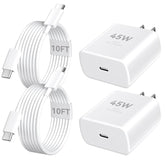 Iphone 16 Pro Max Charger Fast Charging, 45W Super Fast Usb C Iphone 16 Charger Block With 10Ft Long Charging Cord Cable For Iphone 16 Pro Max/16 Pro/16/16 Plus, 15 Pro Max/15 Pro/15, Android Phone