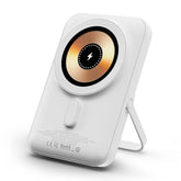 Magnetic Power Bank 10,000Mah With Metal Kickstand, Led Display, 20W Fast Charging Battery Pack With Usb-C, Magsafe Compatible, For Android Devices, Iphone 15/14/13/12 Pro / Pro Max Series (White)