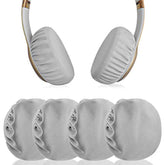 Geekria 2 Pairs Flex Fabric Headphones Ear Covers - Product Safety Certified - Washable & Stretchable Sanitary Earcup Protectors for On-Ear Headset, Sweat Pads for Gym, Gaming (S/Gray)