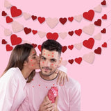 Valentine Decoration 4 Pack Felt Hanging Heart Banner Happy Valentines Garland Sign Pink Red Heart Banner Love Decor Wedding Engagement Proposal Anniversary Backdrop Party Supplies Diy Banner