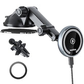 For Magsafe Car Mount Charger, Magnetic Wireless Fast Charging For Iphone16,15,14, 13, 12 Pro Max,Plus,Mini,3-In-1 Vent/Dash/Windshield Auto-Alignment Phone Holder?No 36W Qc3.0 Adapter?