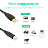 Usb 2.0 Printer Cable 30 Ft Usb Type A Male To B Male Printer Scanner Cord For Hp, Canon, Lexmark, Epson, Dell Usb A To B Cable And More (Black 30Ft)…