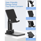 Cell Phone Stand Angle Height Adjustable Phone Holder For Desk, Foldable Phone Stand, Compatible With , Ipad, Surface Pro, Portable Monitor 7" - 15.6"