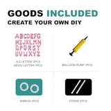 58 Pc Medium Blue Letter Balloons: Mylar A-Z & Vowels for Custom Party Banners