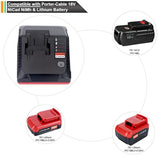 18V 3.0A Fast Battery Charger Pcxmvc Replacement For Porter-Cable 18-Volt Pc18B Nicd, Nimh & Lithium Cordless Tool Battery Packs Pc18Bl Pc18Blex Compatible With Porter Cable 18V Charger Pcmvc