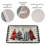 Christmas Trees Kitchen Dish Drying Mat 18X24 Inch Merry Christmas Black White Buffalo Plaid Dish Drainer Mat Absorbent Reversible Microfibe Drying Dish Pad For Winter Kitchen Counter Decor