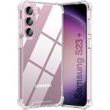 Clear Case for Samsung Galaxy S23 Plus Shockproof Bumper Protective Cover with Hybrid Design and Airbags Corners