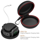 Travel Case For Apple Watch Charger, Portable Carrying Eva Charging Dock Holder For 38Mm 40Mm 41Mm Iwatch Series 11/Se3/10/9/8/Se2/7/Se/6/5/4/3/2/1, With Night Stand Mode, Black
