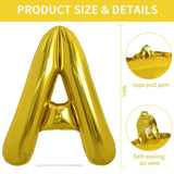 40" large gold letter A foil balloon for birthday and anniversary party décor
