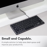Backlit Wired Keyboard For Mac | Compatible Apple Keyboard (Small And Compact) Comfortable All Day Typing Usb Keyboard For Macbook Pro/Air, Imac, Mac Mini/Pro (Space Grey)