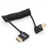 8K Left Angle Hdmi To Right Angle Hdmi 2.1 Ultra High-Speed Braided Coiled Cab