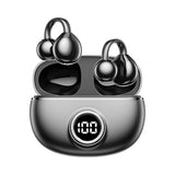 Clip On Earbuds For Small Ears, Open Ear Wireless Bluetooth 5.4 Headphones, 40H Playtime Air Conduction, Comfort Fit For Glasses, Waterproof Sport Ear Buds With Digital Display & Mic