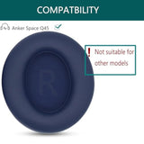Replacement Ear Pads, Compatible With Anker Space Q45 Headphones, New Soft Protein Leather Combined With High-Density Memory Foam Foam, 'S Replacement Ear Pads 1 Pair (Blue)