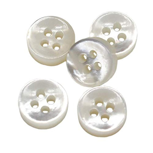 20 Pieces 10Mm (2/5 Inch) Genuine White Mother Of Pearl Buttons For Sh