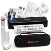 Upgraded 300Dpi Portable Printers Wireless For Travel, M834 Bluetooth Thermal Printer 8.5" X 11"& A4 Size,Inkless Mobile Printer With Carry Case For Travel,Office,School,Car,Home,Black