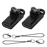 (2 Pack Type C Adapter For Garmin Watch Charger Connector, Usb C Charging Converter Accessories For Garmin Venu 3/2/1 Fenix 8/7/6/5 Instinct 2/ Vivoactive 4/Forerunner 965/955/255 Series