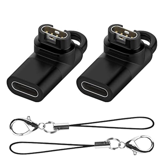 (2 Pack Type C Adapter For Garmin Watch Charger Connector, Usb C Charging Converter Accessories For Garmin Venu 3/2/1 Fenix 8/7/6/5 Instinct 2/ Vivoactive 4/Forerunner 965/955/255 Series