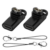 (2 Pack Type C Adapter For Garmin Watch Charger Connector, Usb C Charging Converter Accessories For Garmin Venu 3/2/1 Fenix 8/7/6/5 Instinct 2/ Vivoactive 4/Forerunner 965/955/255 Series