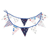 Fabric Nautical Anchor Pennant Banner Bunting For Kids Pirate Decoration Boys Birthday Baby Shower, Triangle Sailboats Cruise Ship Banner Decors