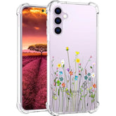 Compatible With Samsung Galaxy S23 Case Cute Clear For Women Girls, Designer Transparent Phone Cover Design (Flower Bouquet Wild)