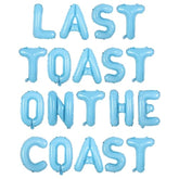 Coastal Bachelorette Decor — “Last Toast on the Coast” Banner & Blue Balloons