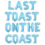 Coastal Bachelorette Decor — “Last Toast on the Coast” Banner & Blue Balloons