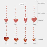 Glitter Red Heart Garland Decorations Hanging Garlands Streamer Banner