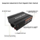 8 Port Industrial Poe Switch Unmanaged, Gigabit Poe Switch With 8 Poe+ Ports @245W, 1 Sfp Slot, Din Rail Hardened Network Switch, Ip40