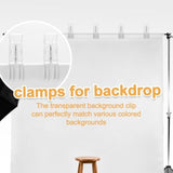 Balloon Arch Clips, 10 Pack 3.5 Inch Transparent Plastic Clips For Balloon Arch, Backdrop Clamps, Heavy Duty Spring Clamps For Party Decoration Crafts And Photography Studios