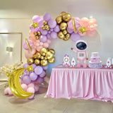 Two The Moon Balloons Arch Garland Girl Outer Space Party Decorations With Moon And Star Foil Balloons Pastel Pink Purple Balloon For Twinkle Little Star Baby Shower
