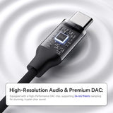 USB C to 3.5mm Audio Adapter, Type C to Headphone Aux Jack, 24bit/96kHz HiFi DAC Digital Audio Converter Compatible with iPhone 17 16 Galaxy S25 S24