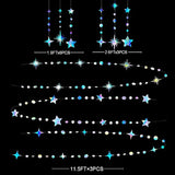 Iridescent Star & Circle Garland Metallic Twinkle Streamers for Birthdays