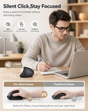 Ergonomic Mouse, Wireless Rechargeable Vertical Mouse For Carpal Tunnel Right Hand, 4800 Dpi 5 Adjustable Levels 2.4Ghz With Usb-A Receiver, Silent Click, For Laptop, Pc, Desktop (Not Usb-C)