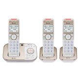 Bl3112-3 3-Handset Dect 6.0 Cordless Phone For Home With Bluetooth Connect To Cell, Smart Call Blocker, Answering Machine, Caller Id, Expandable Up To 5 Handsets, Champagne Gold/White