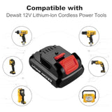 12V Dcb120 4.0Ah Battery Replacement For Dewalt 12V Battery And Charger Kit Compatible With Dewalt 12 Volt Max Dcb124 Dcb126 Dcb127 Dcb122 Dcb125 (2 Pack)