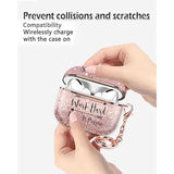Compatible With Airpod Pro 2Nd/1St Generation Case Cover Protective Shockproof Hard Cover Shell With Rose Gold Keychain, Case For Girl Women Men (Inspirational Quotes Pink)