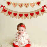 Burlap Love Banner With Heart For Valentines Day Wedding Party Anniver