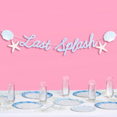 Last Splash Banner - Blue + White Foil | 6 Ft. | Bachelorette Decorations, Bridal Party Sign, Bride To Be Background, Beach Bach Supplies