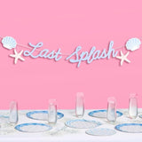 Last Splash Banner - Blue + White Foil | 6 Ft. | Bachelorette Decorations, Bridal Party Sign, Bride To Be Background, Beach Bach Supplies