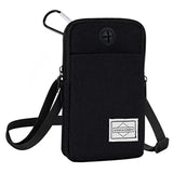 Cell Phone Purse Waist Pack Bag Travel Crossbody Bag Wristband Sport Armband Wallet With Removable Shoulder Strap (Black)