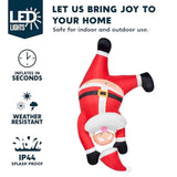 6 Ft Tall Hanging Christmas Santa Inflatables Decoration, Christmas Inflatable Santa Hanging Upside Down, Blow Up Yard D