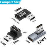 6 Pack 10Gbps Usb 3.0 Male To Female Adapter Up Down Left Right 90 Degree Righ