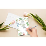 2Nd Birthday Party Invitations For Boys Or Girls, Dinosaur Theme Birthday Parties Supplies Decorations, Tropical Dino Theme Fill-In Invites, 4" X 6" Double-Sided Cards(20 Invitations And